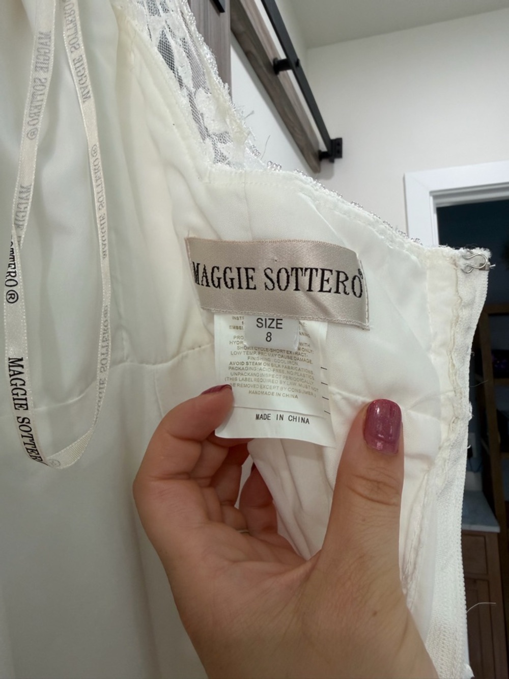 Maggie Sottero White Lace A-Line Wedding Dress - Picture 12 of 16